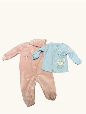 Disney Baby Winnie the Pooh Lot Piglet Velour Sleeper Tigger Snap Jacket 3-6M